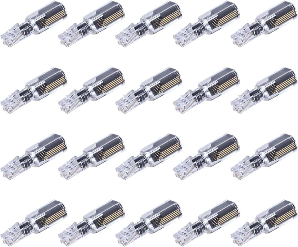 (Value Pack of 20 360° Phone Cord Detangler Landline Telephone Extended Rotating Black