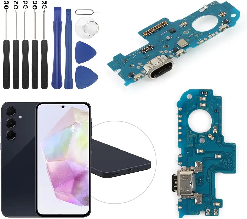Replacement for Samsung Galaxy A35 5G Charging Port Dock Connector for Samsung A35 A356U/A356B/A356E/A356V Charging Port Replacement USB Charger Board Flex Cable Assembly Accessories with Repair Tools