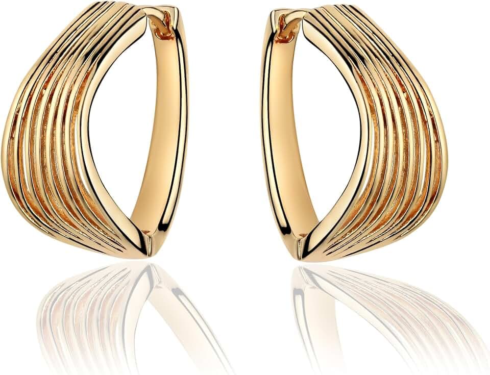 Huggie Hoop Earrings for Women Gold CZ Stud Earrings 14K Gold Filled Small Boho Huggie Earrings Hypoallergenic Piercing Hoops Jewelry