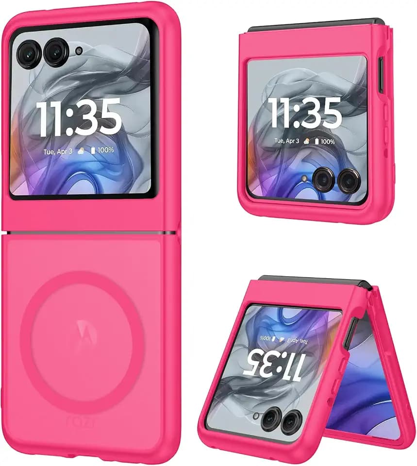 DUEDUE for Motorola Moto Razr 2026/2025/2024 Magnetic Case, Hot Pink