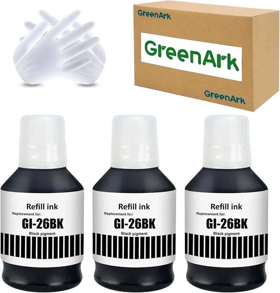 GI-26 GI26 Balck Bottle Rfill Ink Compatible for Canon GI-26 Refill Bottle Ink Replacement for Canon MAXIFY GX3020 GX4020 GX5020 GX5520X GX6020 GX6021 GX7020 GX7020X GX7021 (3 Packs,Black)