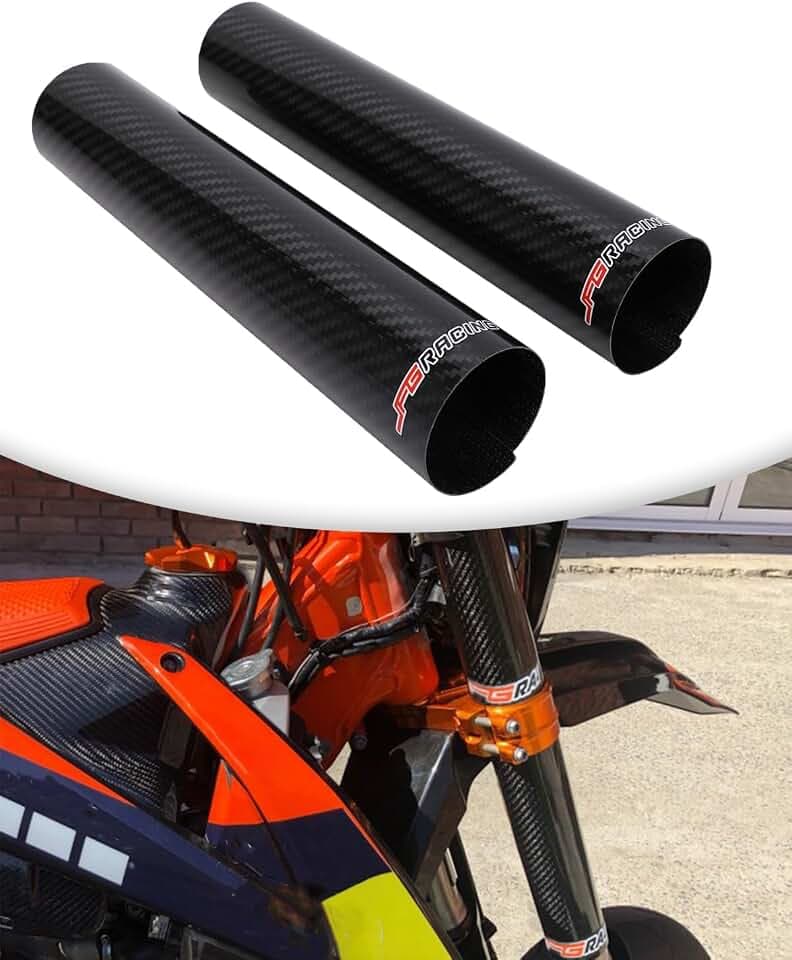 JFG RACING Motorcycle Carbon Fiber Fork Wrap Boots, 225mm, 2 PCS