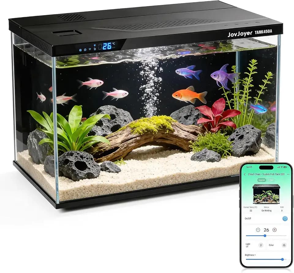 7.5 Gallon Smart Fish Tank with App-Controlled LED