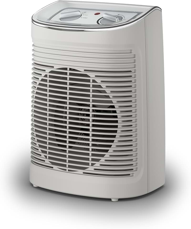 Rowenta Instant Comfort Aqua Heizlüfter, Zwei Heizstufen, Lüfterfunktion, Regulierbarer Energieverbrauch, Leise, Elektroheizung, Hellgrau, SO6510F2, 1200 - 2400w