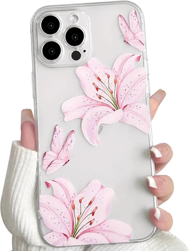 NITITOP for iPhone 12 Pro Max Case Cute Flower - Pink