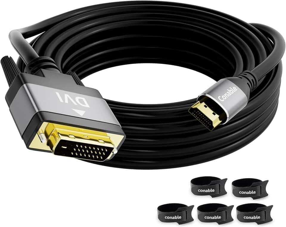 HDMI to DVI Cable 4 FT, Bi-Directional DVI-D 24+1 to HDMI Cord, Aluminum