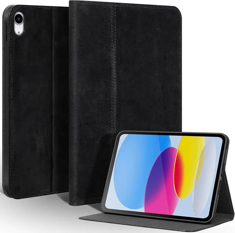Gexmil Leather Case for iPad Air 11 Inch M4/M3/M2,10.9 Inch,Matte Black