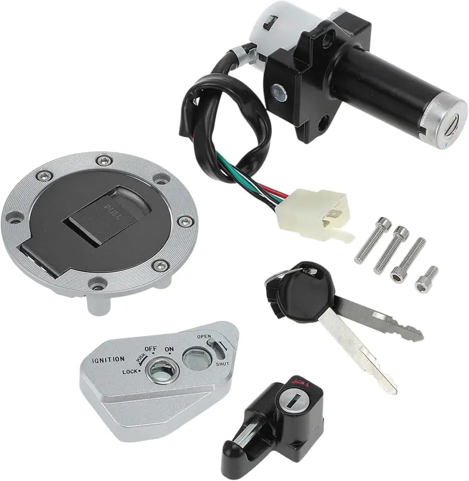 Motorcycle Ignition Key Switch Set for Hawk 250 for TBR7, Motorbike Ignition Switch Lock with Lock Cylinder, Starter Switch Lock with Keys, Anti-theft Lock, Helmet Lock, Gas Lock