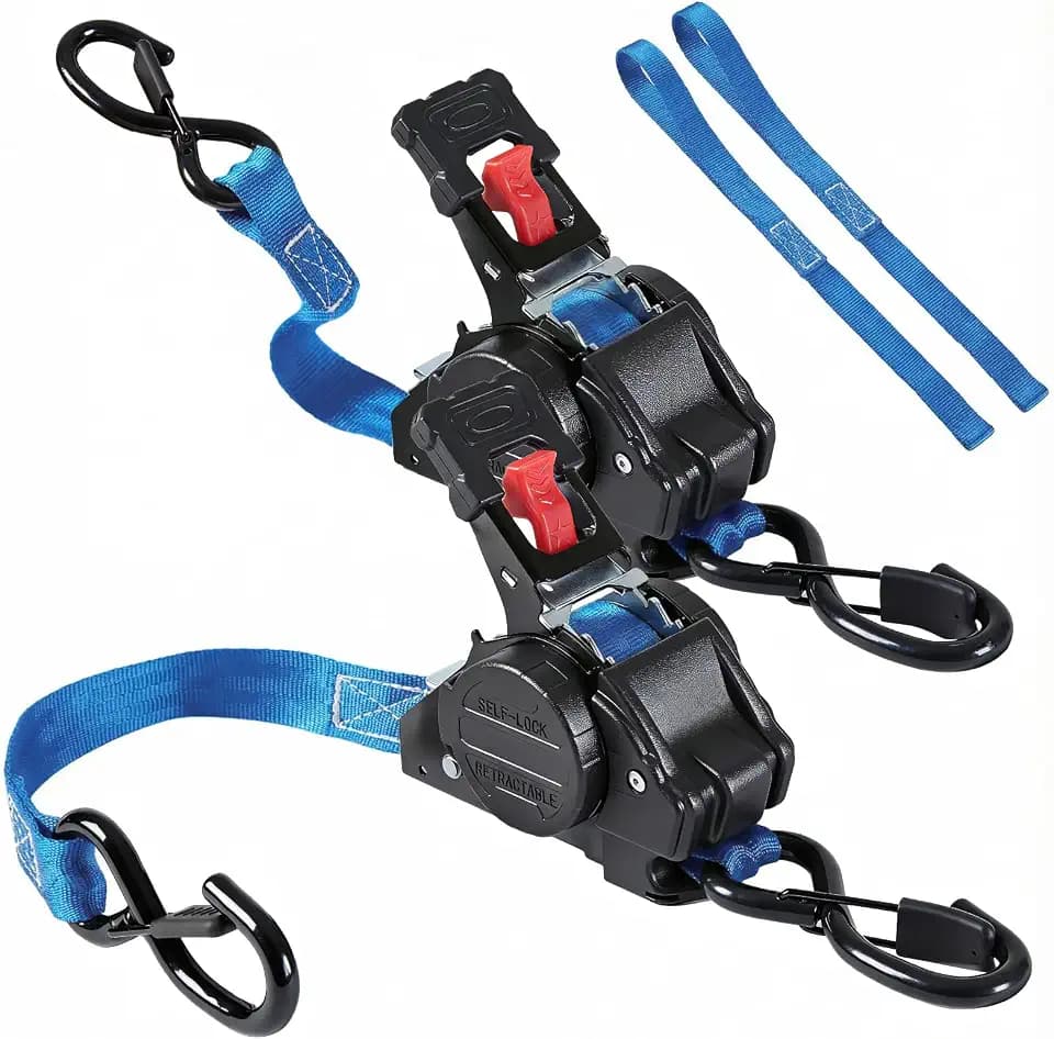 Automatik Spanngurt mit S Haken, TÜV/GS Zertifiziert, Blau/2 Set