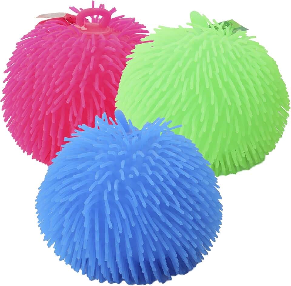 FLYPOP'S - Leuchtender Igelball - Kermess-Spiel - 038093 - Sortierte Farben - Kunststoff - Pufferball - Geburtstag - Freizeitspiel - 22 cm22 cmAb 3 Jahren