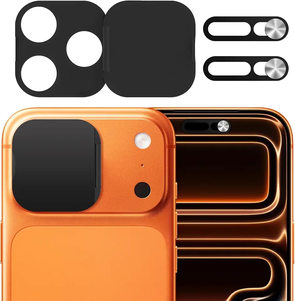3 Pack Privacy Cover Compatible for iPhone 17 Pro/iPhone 17 Pro Max with 2 Front Camera Privacy Cover, Anti-Spy Camera Cover, Easy-Adhesive Design, Safeguard on iPhone 17 Pro/17 Pro Max. Black