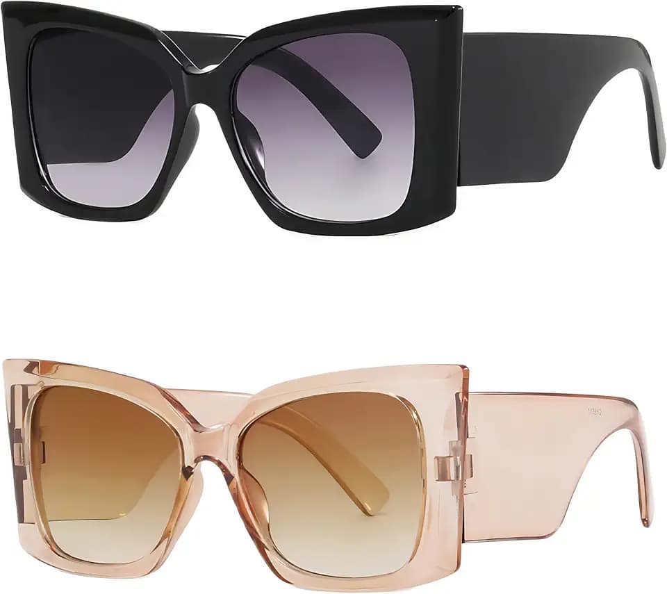 Oversized Big Square Y2K Cat Eyes Designer Trend Fashion Summer Party Sunglasses for Unisex Women Men UV400