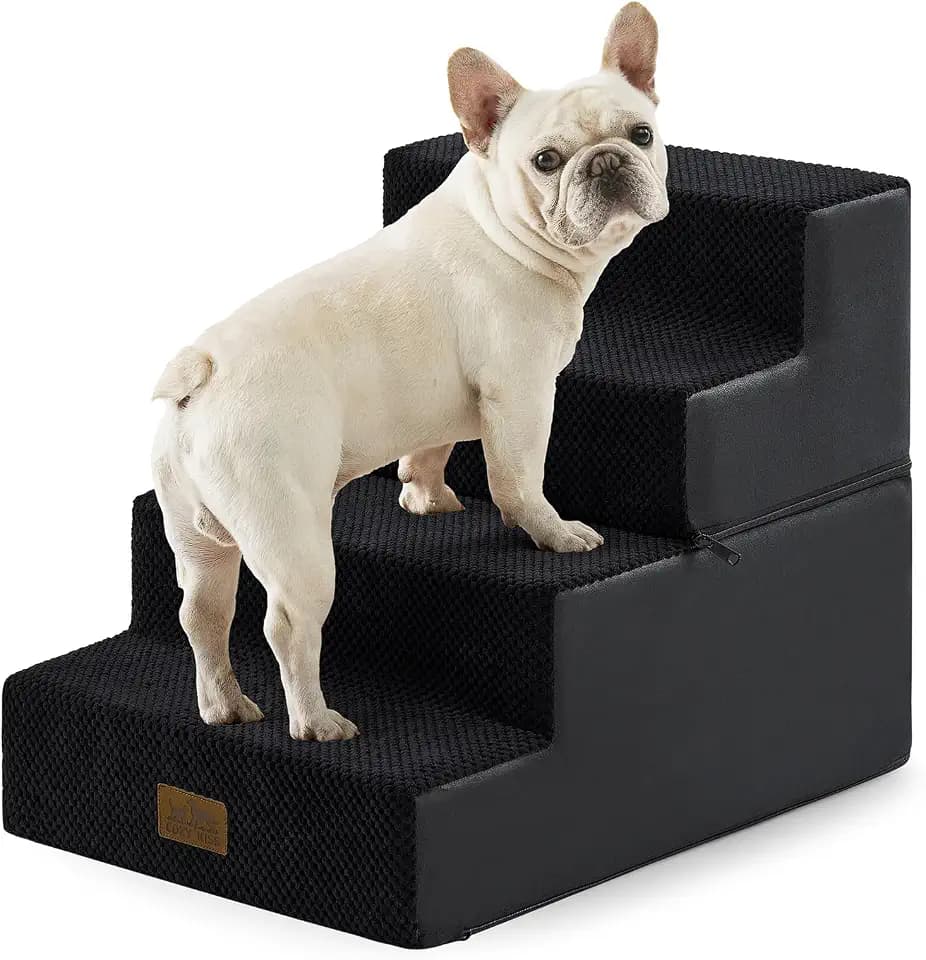 COZY KISS Dog Stairs for Small Dogs, 4 Step Pet Stairs for Beds & Couches