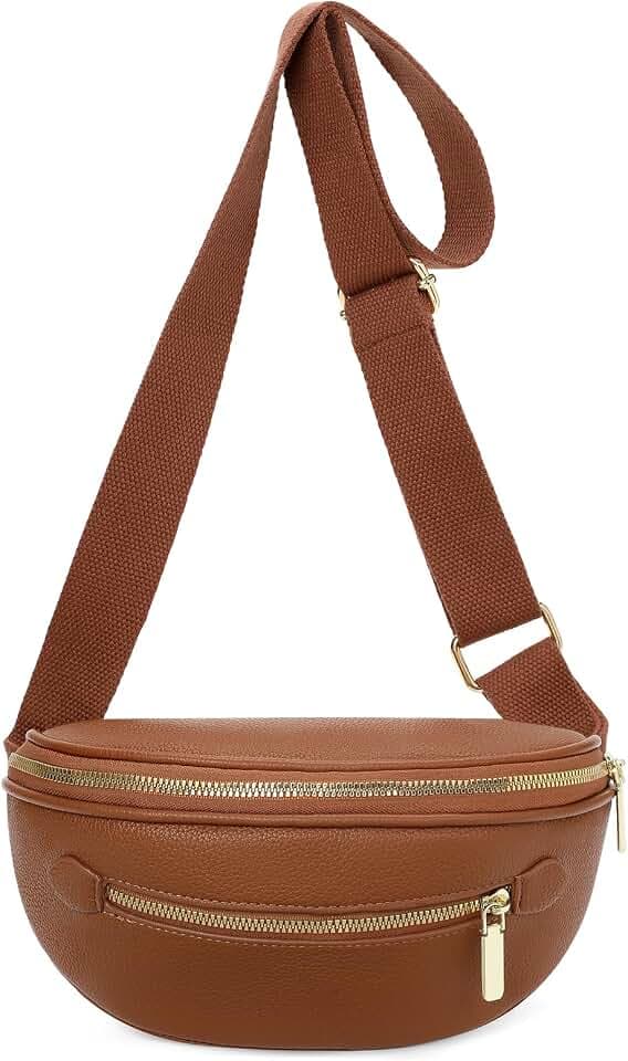 SENDEFN Bauchtasche Damen Umhängetasche Mittelgroß Handtasche Crossbody Bag mit Verstellbar Abnehmbar Breiter Gurt Gürteltasche