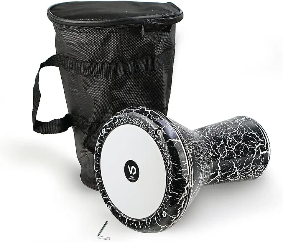 Orientalische Kinder Darbuka Trommel Percussion Aluguß gerissener Lack Effeckt Schwarz/Weiß