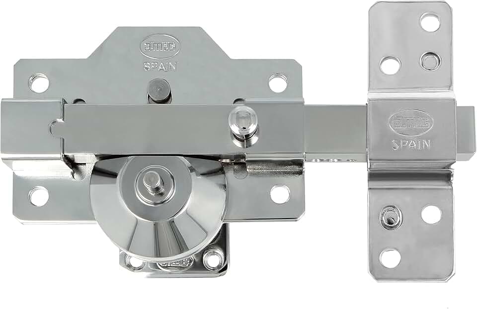 Amig - Hochsicherheitsriegel Modell 3 PLUS | Stahl in Silberfinish | Bohrschutz und Bumpingschutz | Inklusive 5 codierte Schlüssel und Eigentumskarte | 90 x 154 mm