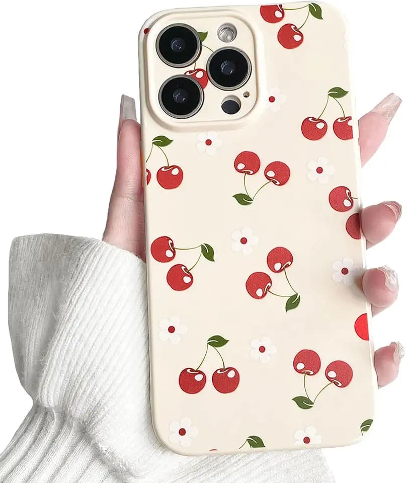 Lovmooful for iPhone 12 Pro Case Cute Fruit Flower Leaf-Cherry