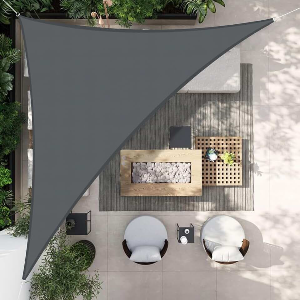 HENG FENG Sonnensegel Dreieckig Wasserdicht 3x3x4,25m, Anthrazit