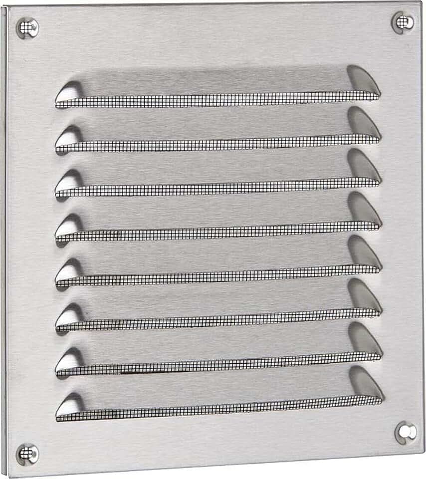 Upmann Wetterschutzgitter V2A mit Fliegendraht, 20 x 20 cm, 1 Stück, 54641