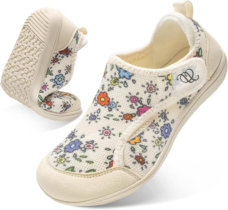 Wide Diabetic Shoes for Women,Zero Drop Edema Neuropathy Barefoot Footwear