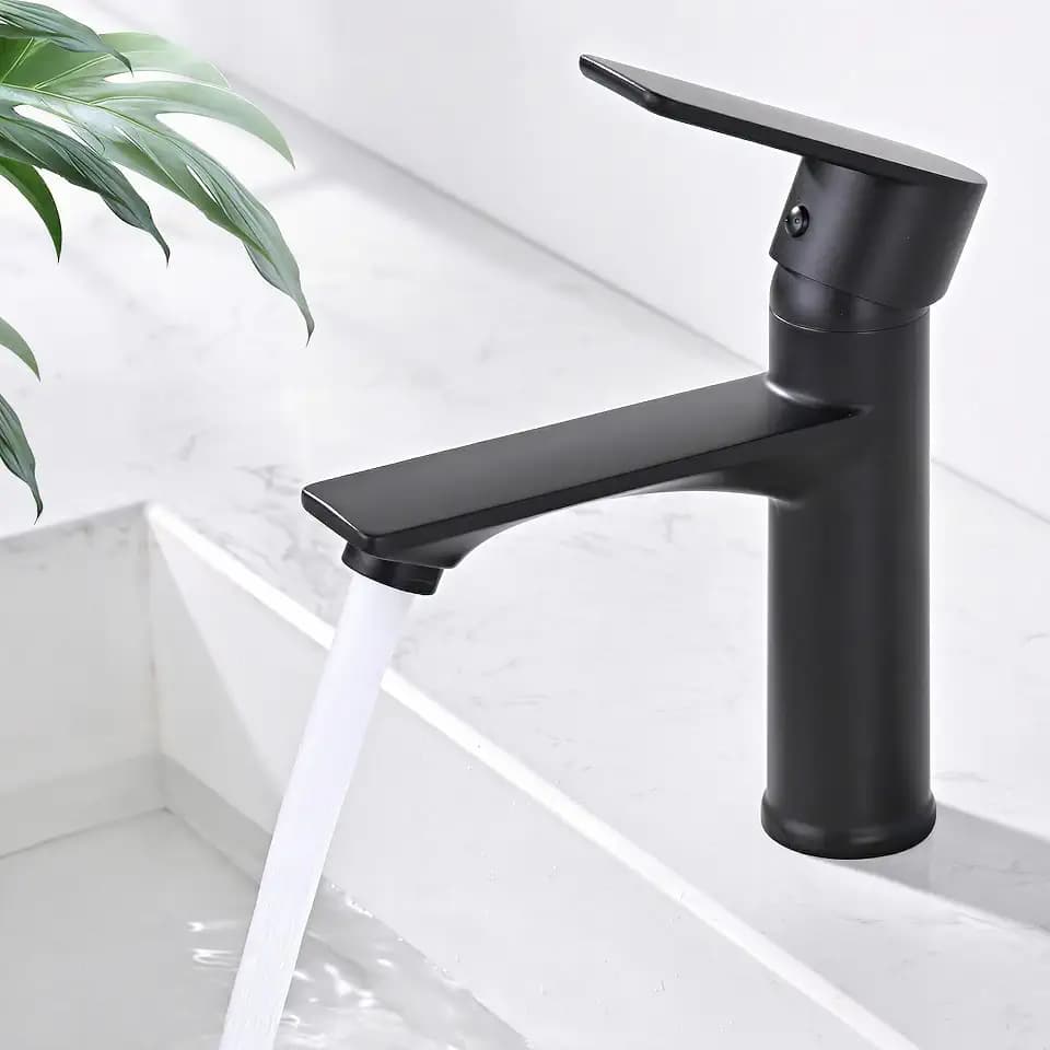 HOMELODY Wasserhahn Bad Schwarz - Bleifreie Sicherheit Armatur Waschbecken