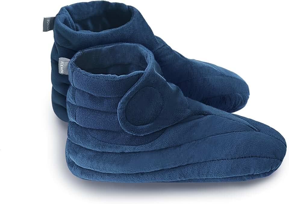 ICEHOF Wärmesocken für Mikrowelle – Hausschuhe mit Lavendel - Körnerkissen Schuhe Damen & Herren Wärmeschuhe Hot Socks - Körnersocken Fußwärmer - Besonders kuscheliges Obermaterial