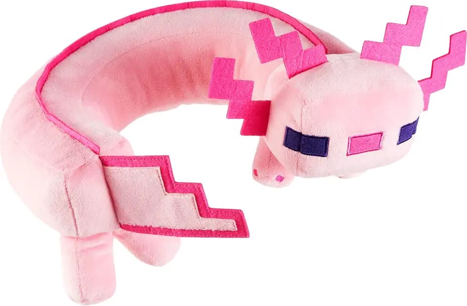 Mattel Minecraft Axolotl Neck Pillow, Plush Toy