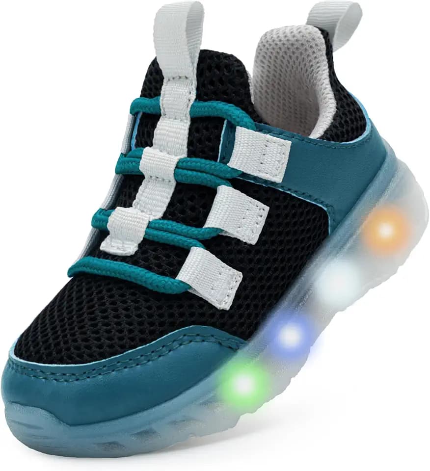 YESKIS Toddler Light Up Shoes Boys Girls Slip On Walking Sneakers