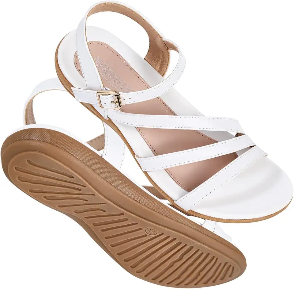 Flat Sandals for Women Dressy - Comfortable Summer Strappy Sandal