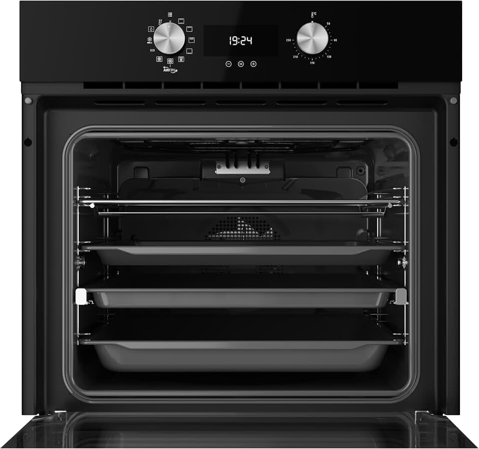 TEKA Multifunktions-Backofen – Ofen und AirFryer mit 9 Kochfunktionen, knuspriges Frittieren mit Heißluft und ohne Öl, Einbaugerät – 60 cm, 70 Liter, Schwarz