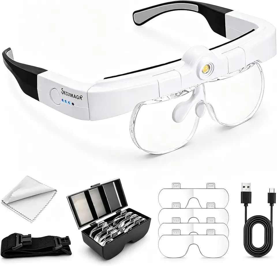 Magnifying Glasses with Light, Headband Magnifier for Close Work