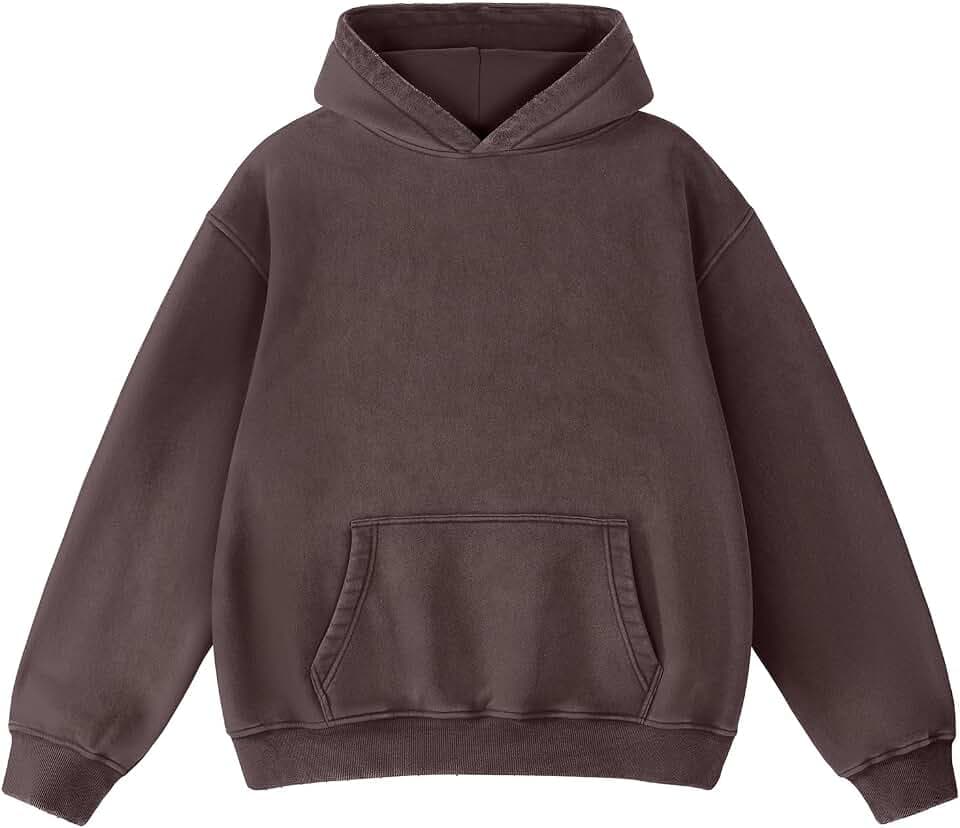 FAIABLE Mens Hoodies Oversized Unisex Acid Wash Hoodie Heavyweight Fleece Vintage Cotton Sweatshirt Men Women Streetwear