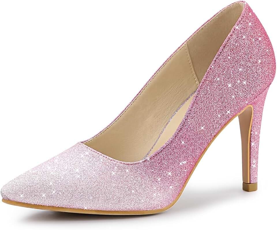 Allegra K Women's Party Glitter Stiletto High Heels Pumps