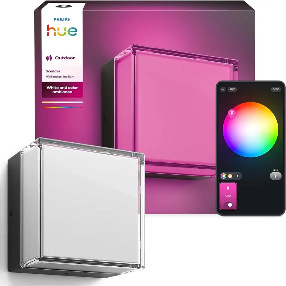 Philips Hue Scenova Outdoor LED-Wandleuchte, quadratisch