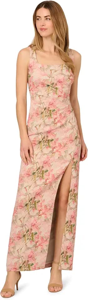 Adrianna Papell Women's Metallic Matelasse Gown