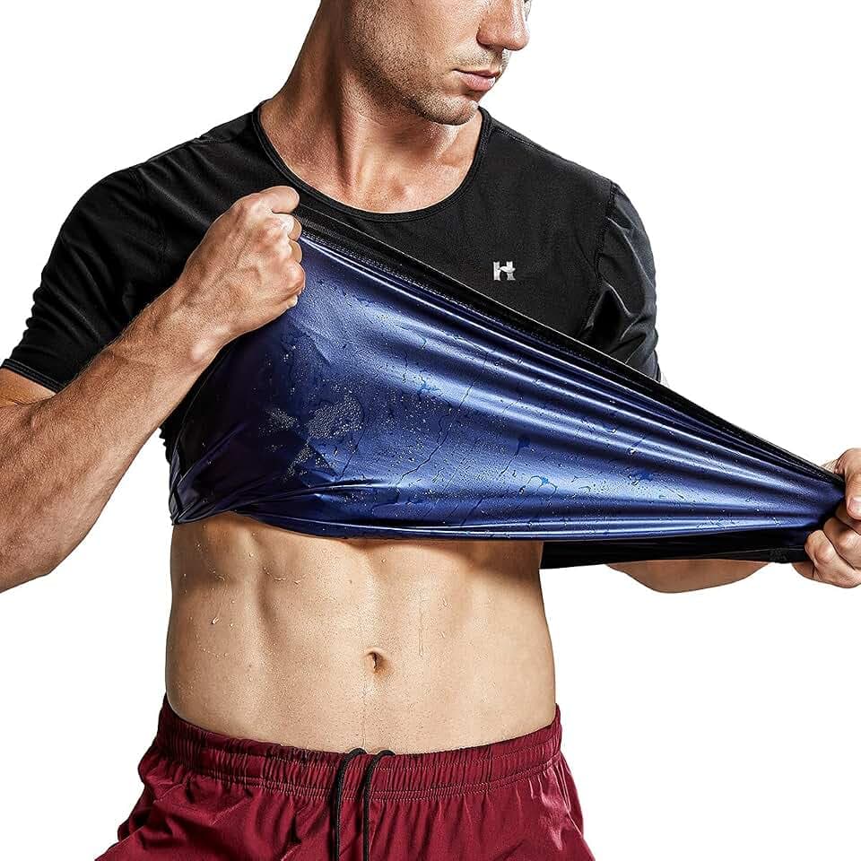 VENI MASEE Herren Sauna-Sweat-Shirt Slimming-Shapewear Comression-Fitness Slimmer-Saunasuits Body Shaper Workout Tank Top Polymer Trainer
