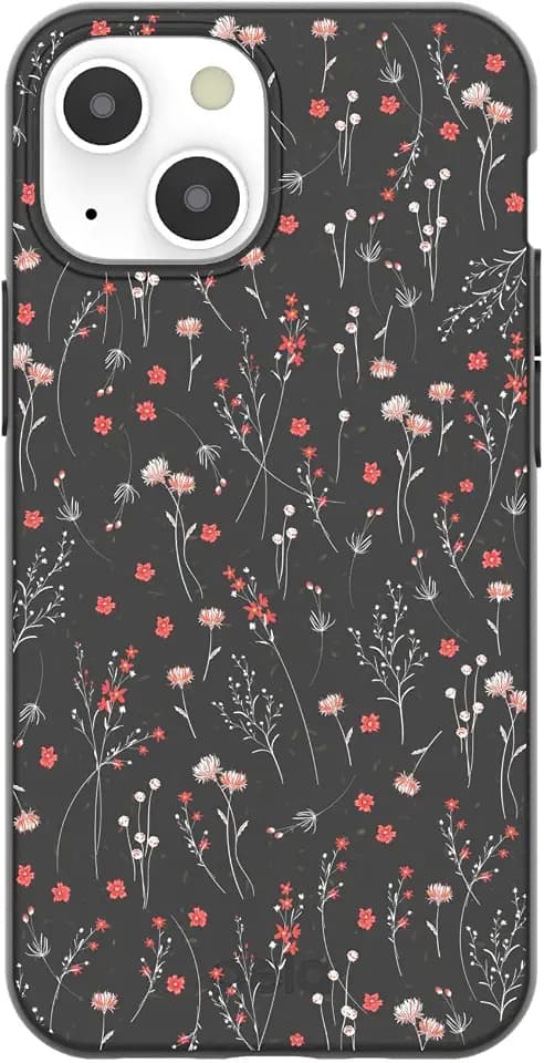 Pela | Phone Case Compatible with iPhone 13 Mini | Limited Edition | Supports Wireless Charging | Cute Eco Friendly | Night Garden