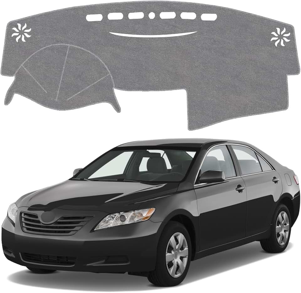 Dash Cover Mat for Toyota Camry 2007 2008 2009 2010 2011 Non-Slip Dashboard Cover Mat Sunshade UV Rays Protector Interior Accessories(Grey)