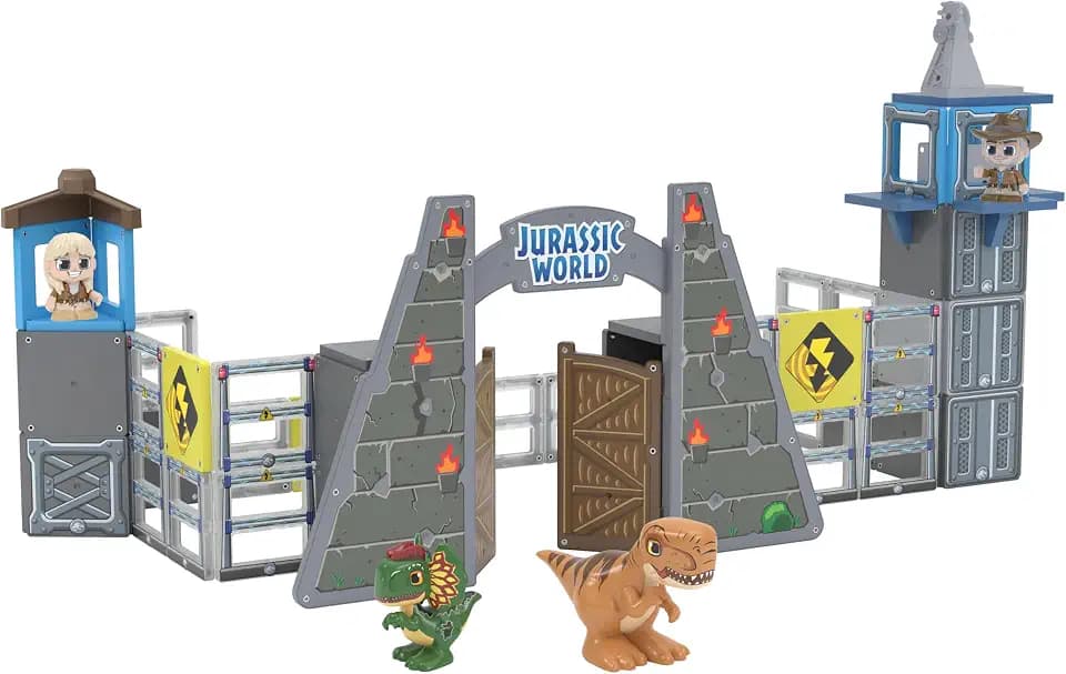 Tile Town Jurassic World Gate Escape Magnetic Tiles, 84 Pieces