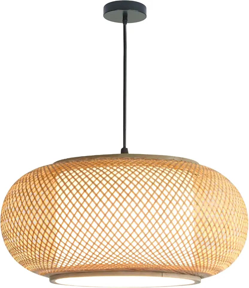Bamboo Pendant Light 16" Dining room light fixture japanese lantern Kitchen