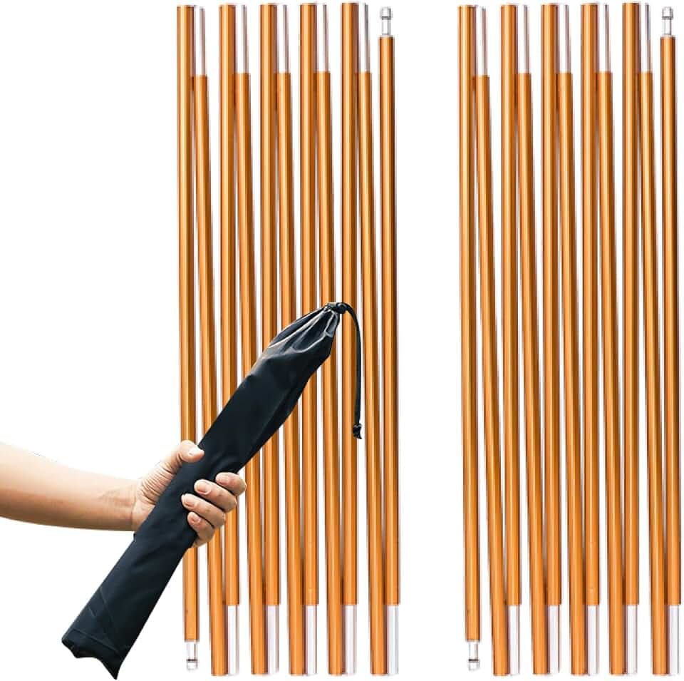TRIWONDER Tent Poles Replacement Aluminum Camping Rod Accessories Pre-Assembled Tent Pole Repair Kit, 2 Pcs