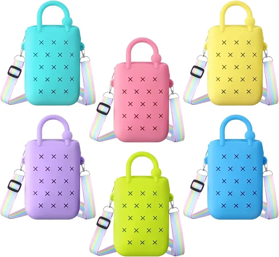 6 Pcs Mini Silicone Tote Bag for Women, Small Beach Bag