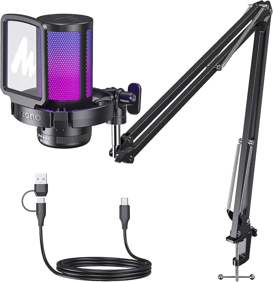 MAONO DGM20S Gaming Microphone for PC with Clear Voice & Noise Reduction