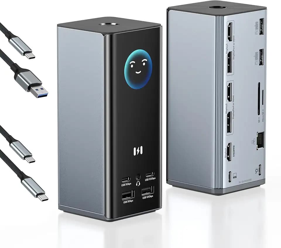 Selore Laptop Docking Station 4K Triple Display Docking Station 3 HDMI 2 DP
