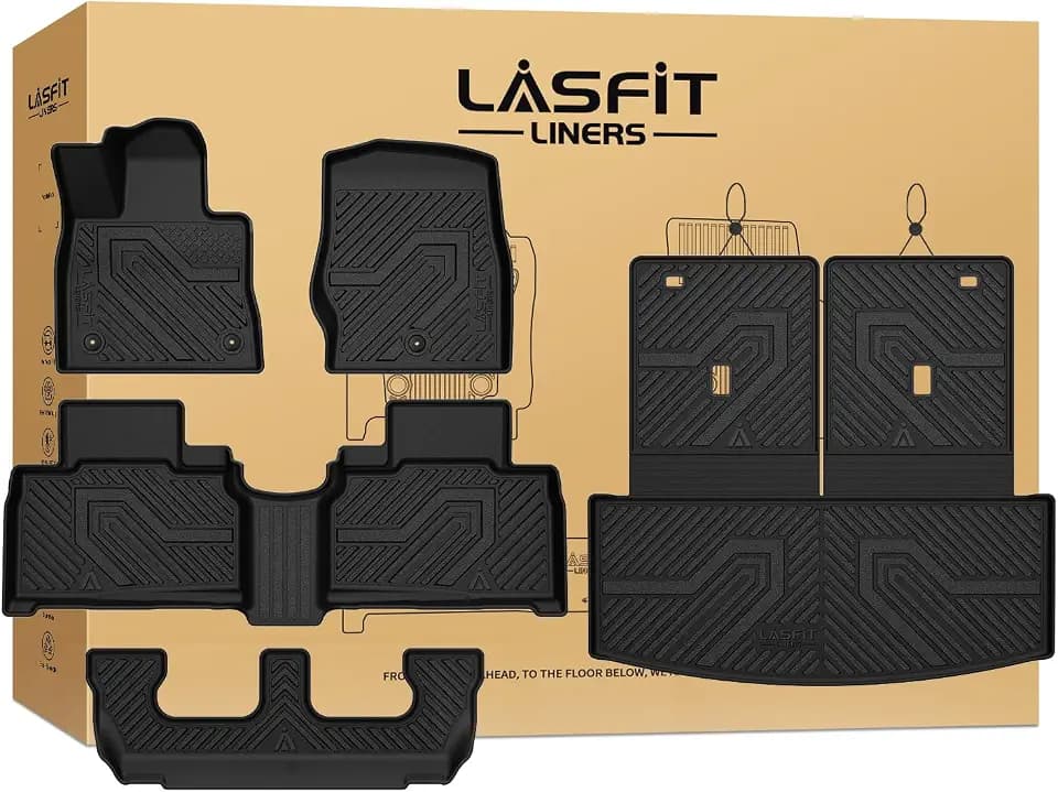 LASFIT Floor Mats for Ford Explorer 2020-2026 2027 7 Seats with Cargo Liner