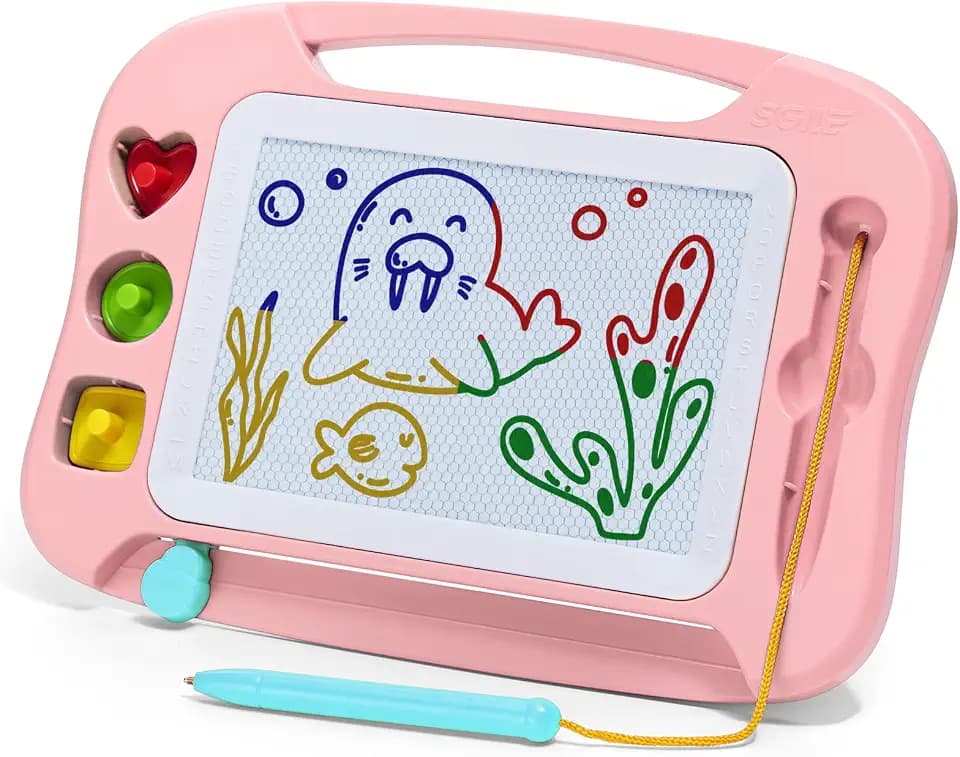 SGILE Große Zaubertafel Kinder mit Stempeln, Verlustsicherer Eingabestift