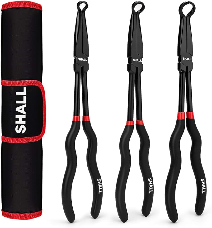 SHALL 3-Piece 11" Hose Gripper Plier Set,Long Reach Hose Gripping Pliers