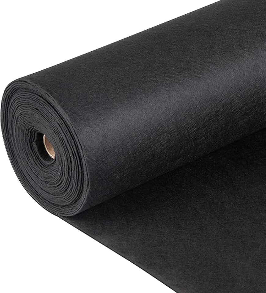 VEVOR 3ft x 100ft Non Woven Geotextile Fabric 4 OZ, Heavy Duty Landscape Fabric, Weed Barrier Fabric, Ground Cover, Garden Fabric for Landscaping, French Drains, Underlayment, Black