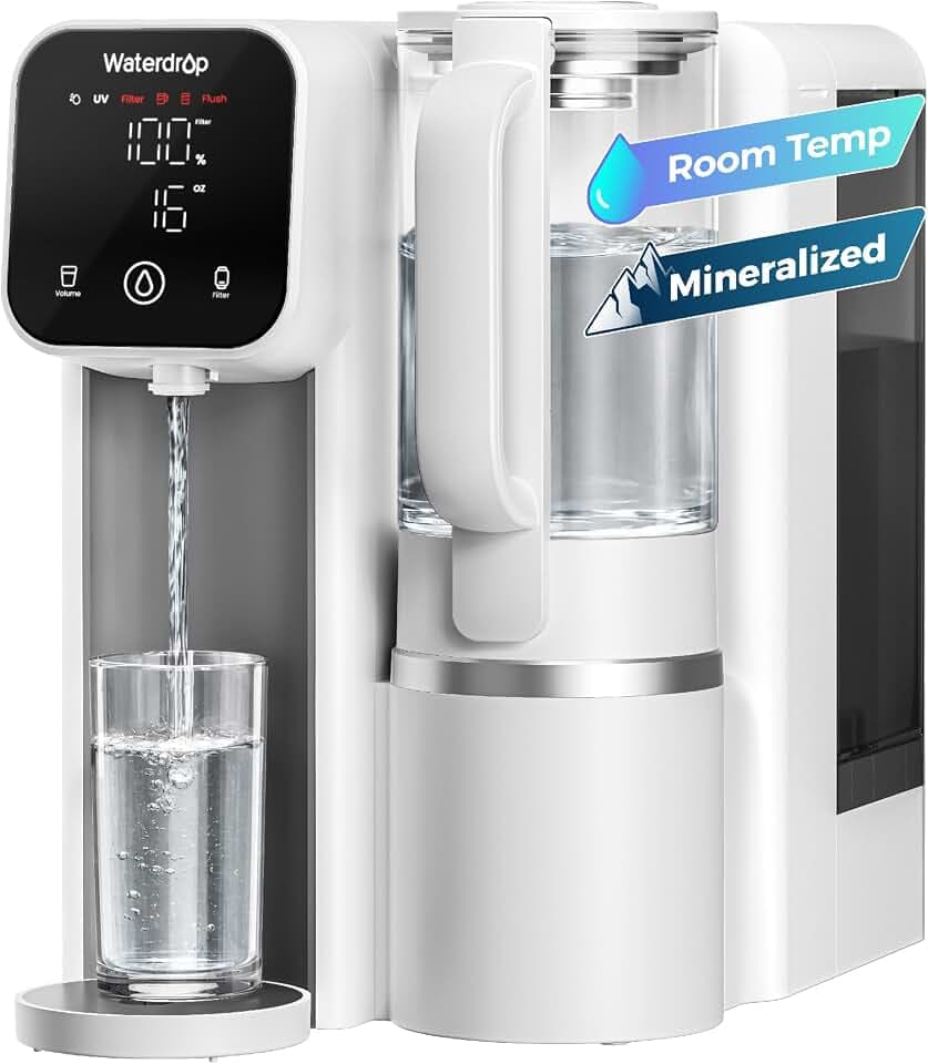 Waterdrop M6SL Mineral Reverse Osmosis Water Filter Countertop, Room-Temp