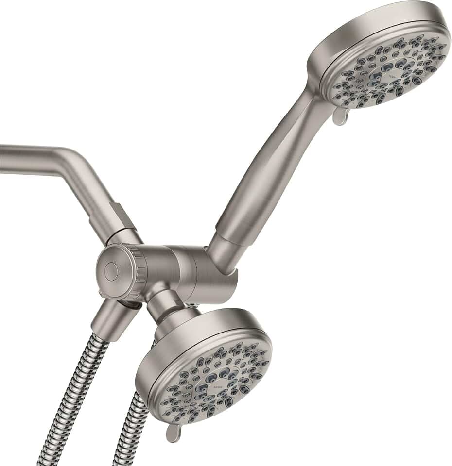 Moen Ignite Brushed Nickel Five-Function 3-3/4" Diameter 5-Function Shower Spray Head with Handheld Showerhead, 20016SRN